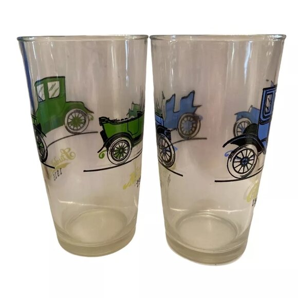 Set Of 2 - Glass Oakland 1911 Buick 1910. Maxwell 1914 Studebaker 1915 -GUC - Picture 3 of 4